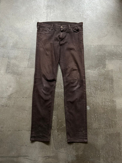 number nine washed brown jeans