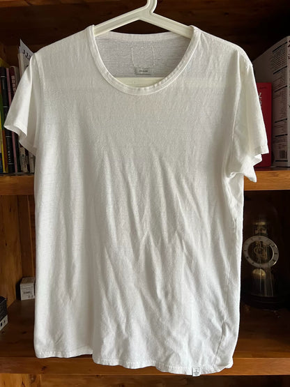 white cotton short sleeve t-shirt