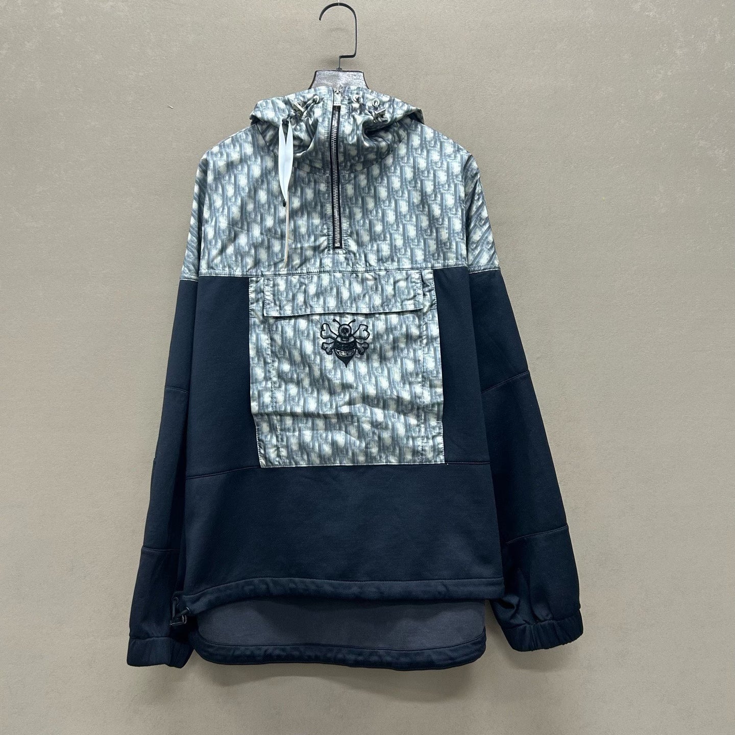 dior x stussy half-zip hoodie sweatshirt