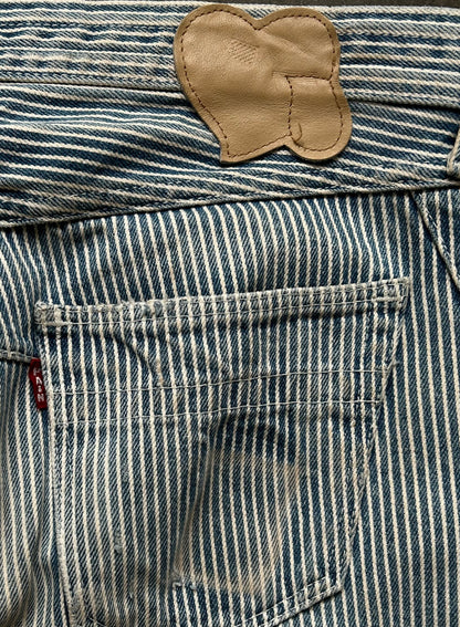 number nine striped washed denim pants