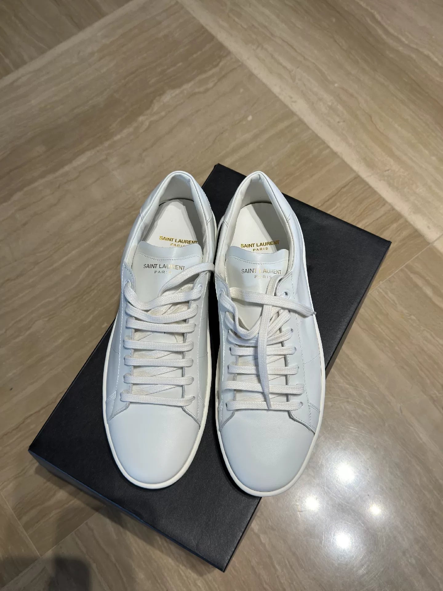 Saint Laurent Andy White Leather Sneakers