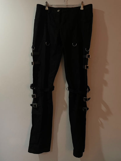 black bondage low-rise pants by Dolce&Gabbana