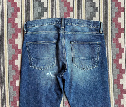 fdmtl skinny fit straight jeans vintage style