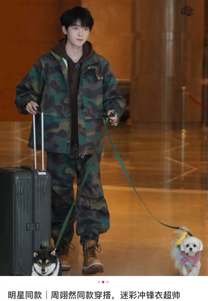 army green camouflage jacket with logo