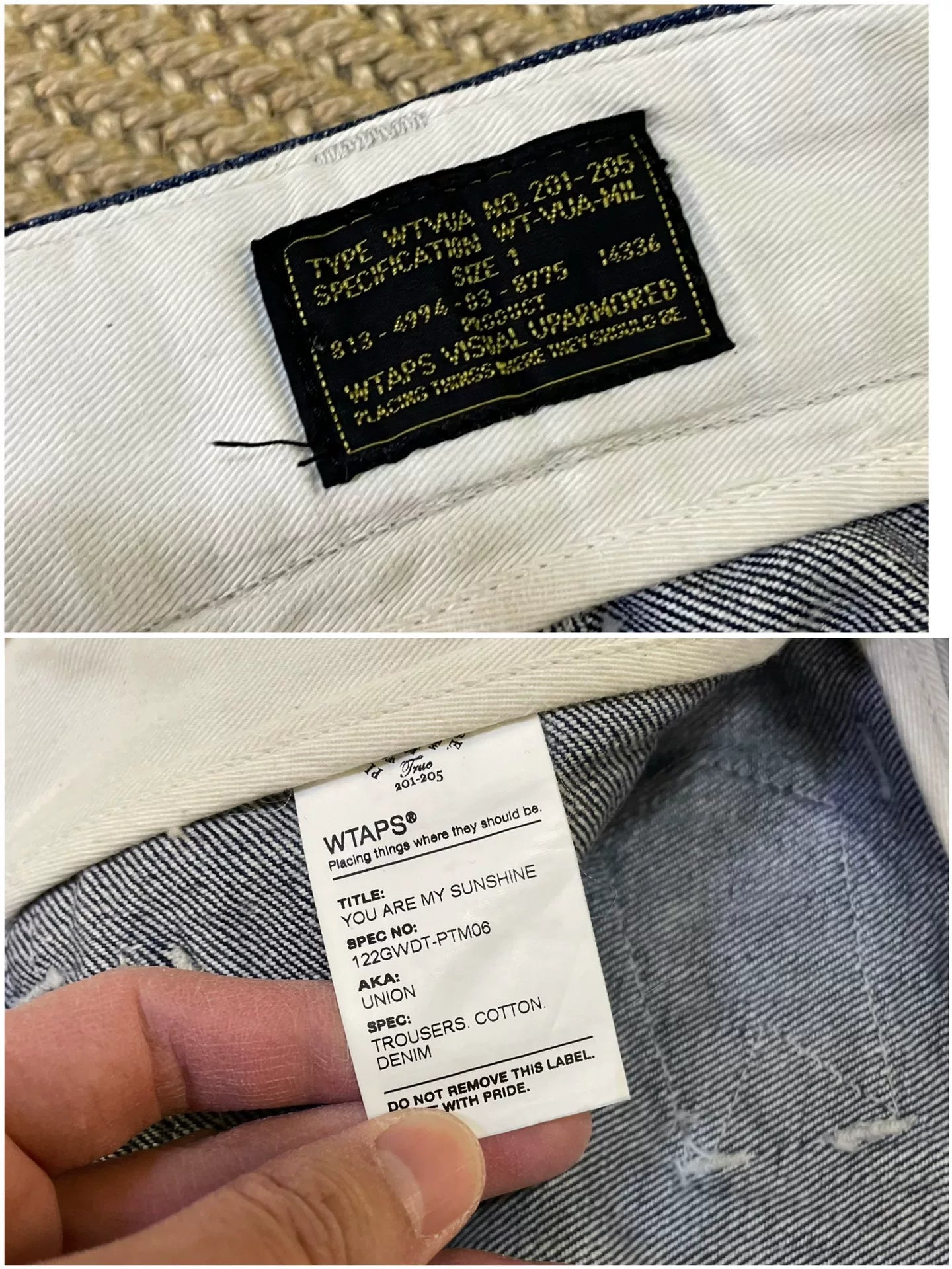 WTAPS UNION DENIM Raw Jeans