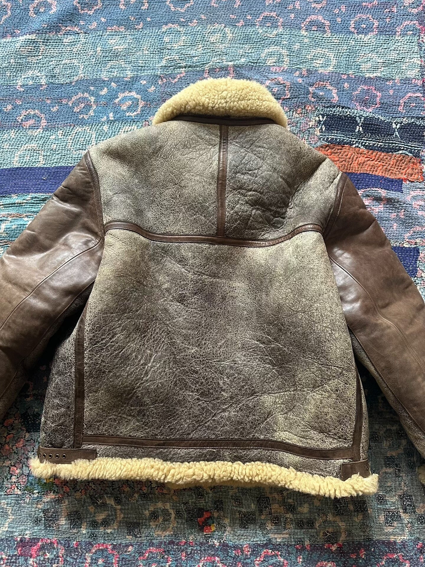 vintage ralph lauren shearling leather jacket