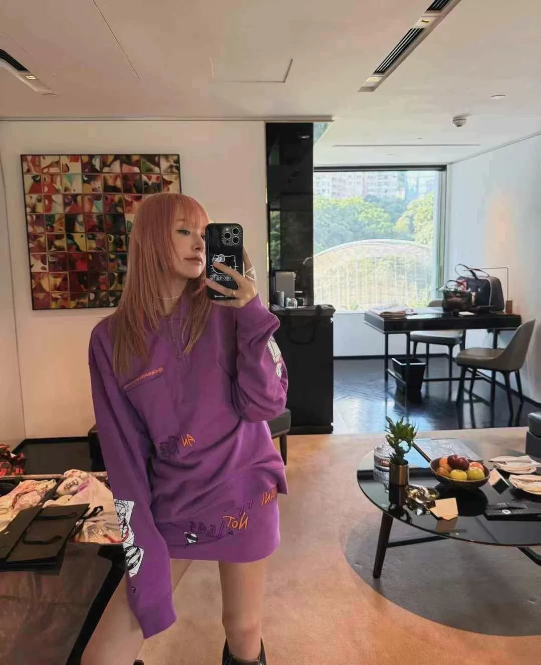 Chrome Hearts Mattyboy Purple Graffiti Sweatshirt