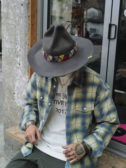 visvim pioneer khadi check long sleeve shirt