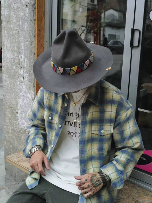 visvim pioneer khadi check long sleeve shirt