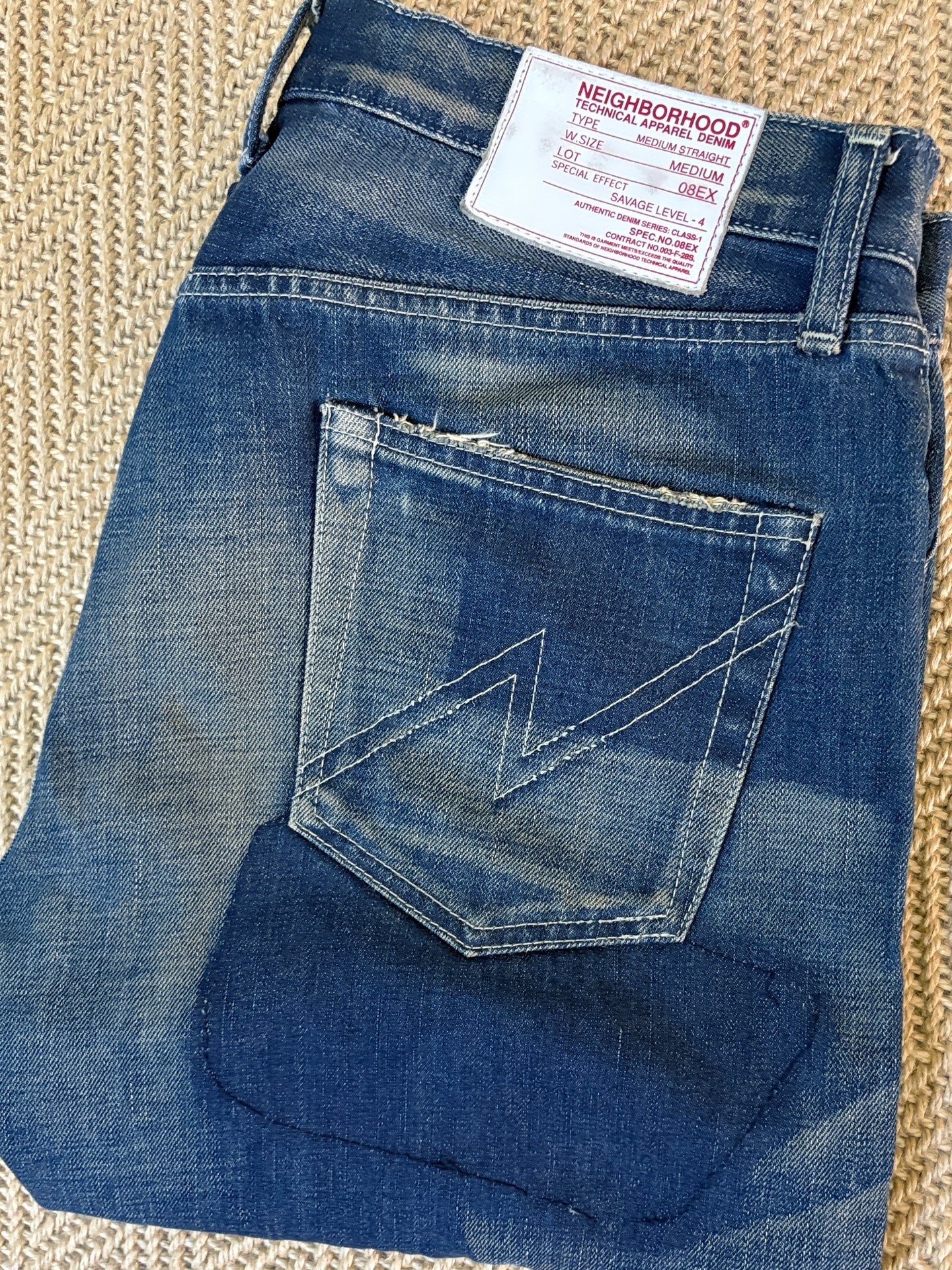 NEIGHBORHOOD 08EX Washed Distressed Jeans