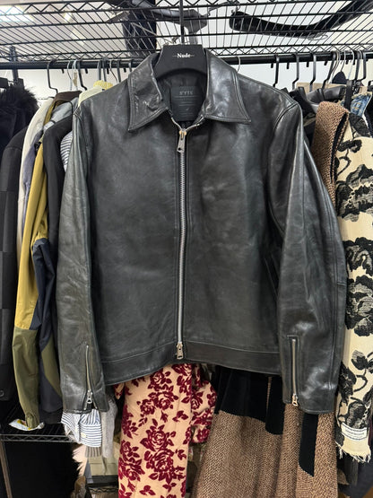 yohji yamamoto thick leather jacket size 3