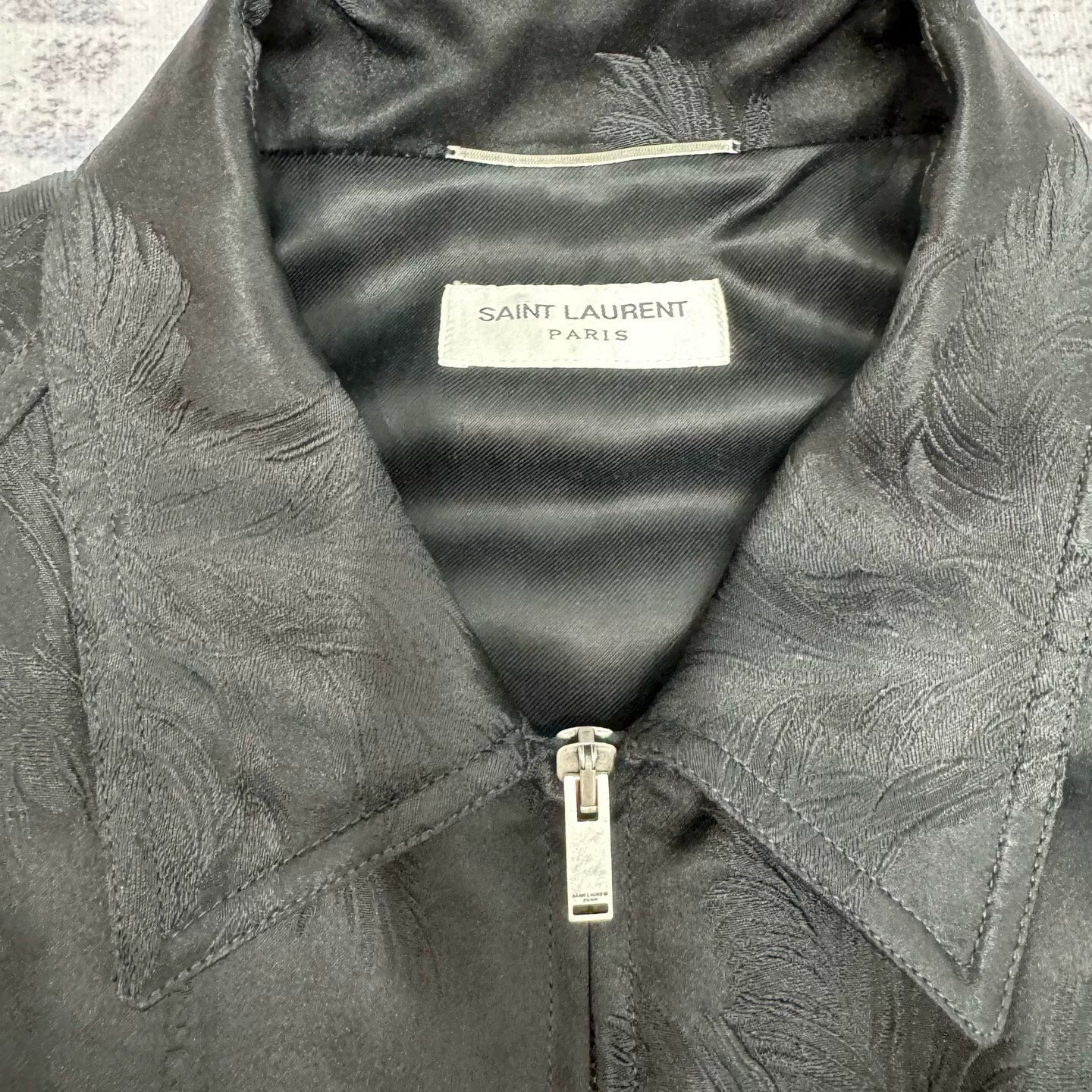 Saint Laurent Palm Satin Zip Jacket