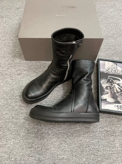 Rick Owens 15FW Calf Leather Zip Boots