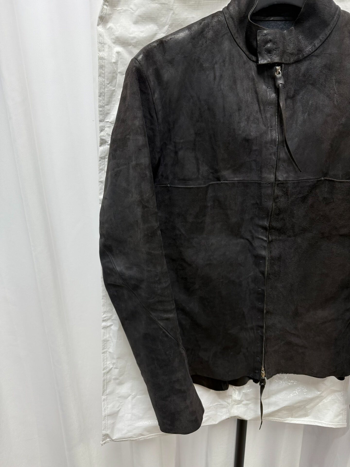 vintage distressed leather jacket size 50