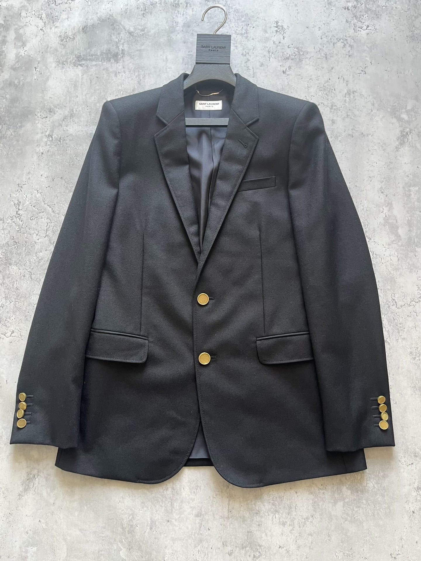 Saint Laurent Black Wool Slim Blazer
