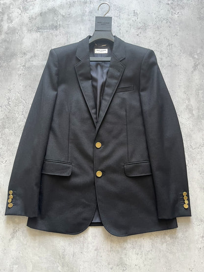 Saint Laurent Black Wool Slim Blazer