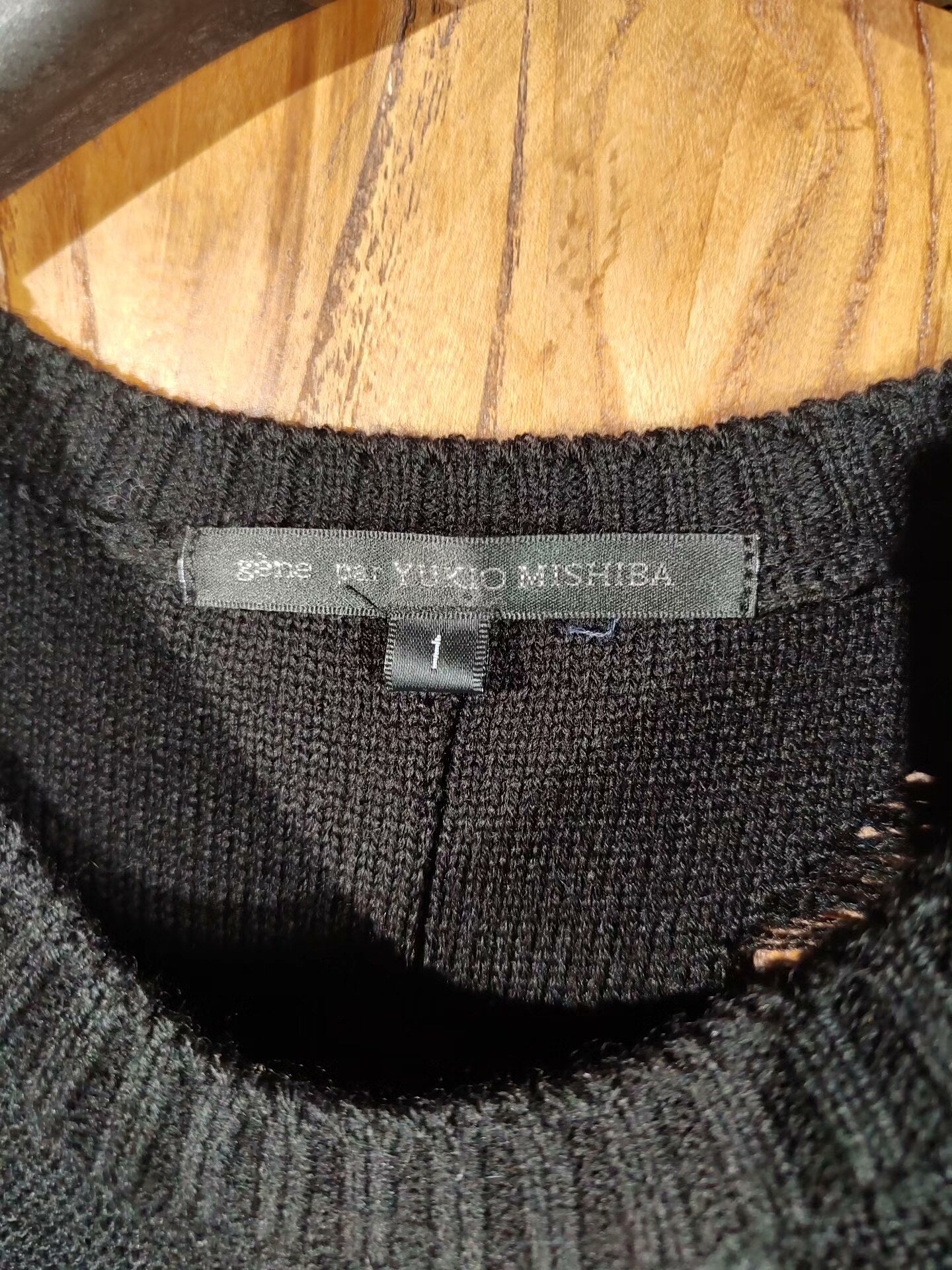 Yukio Mishiba Black Distressed Sweater