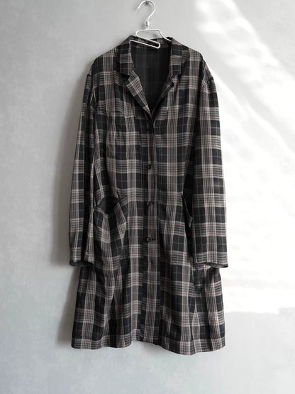 yohji yamamoto double-sided plaid long coat