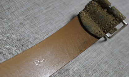 Dior Homme Suede Belt with Silver Buckle