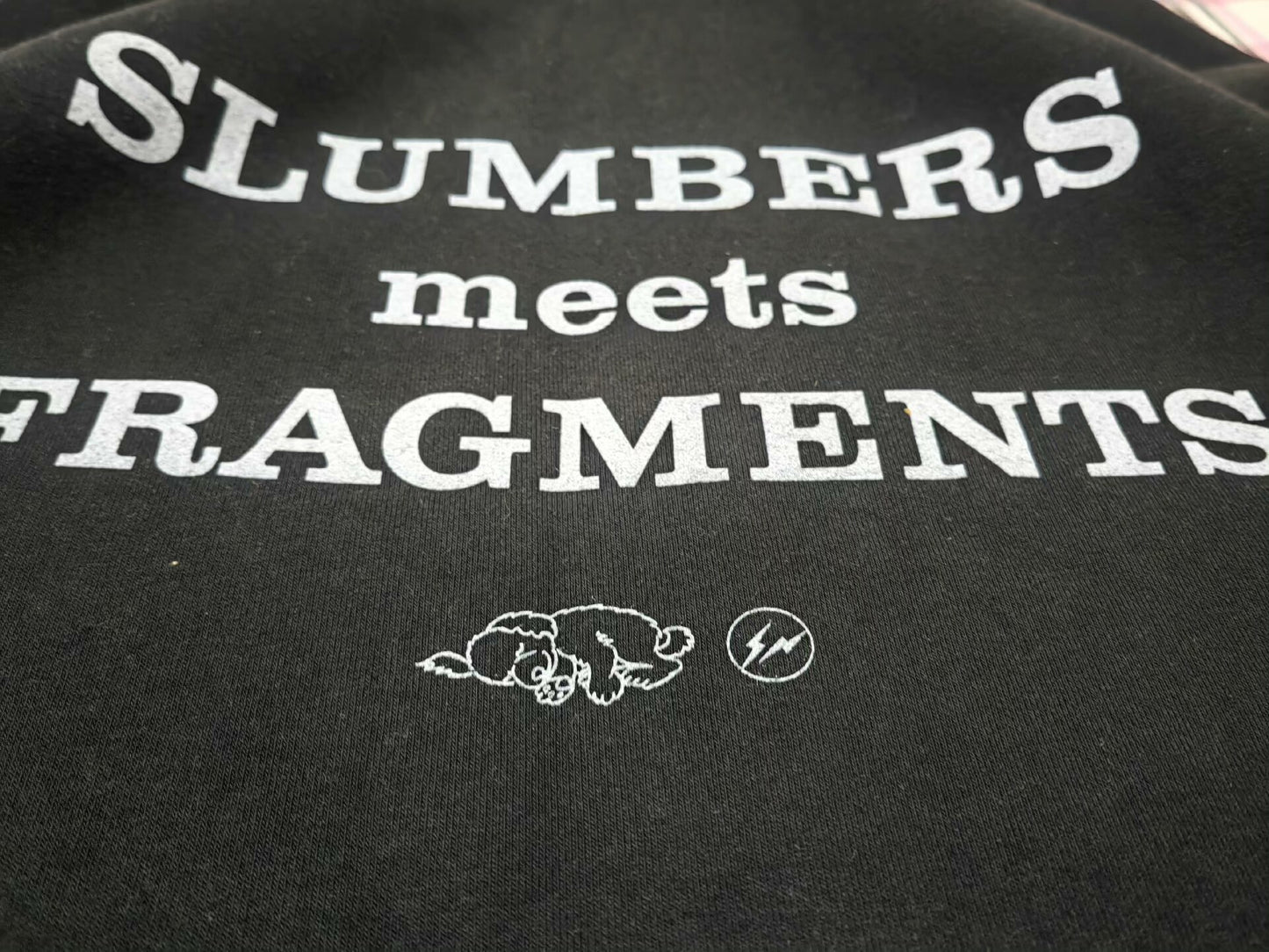 slumbers × fragment design black hooded sweatshirt