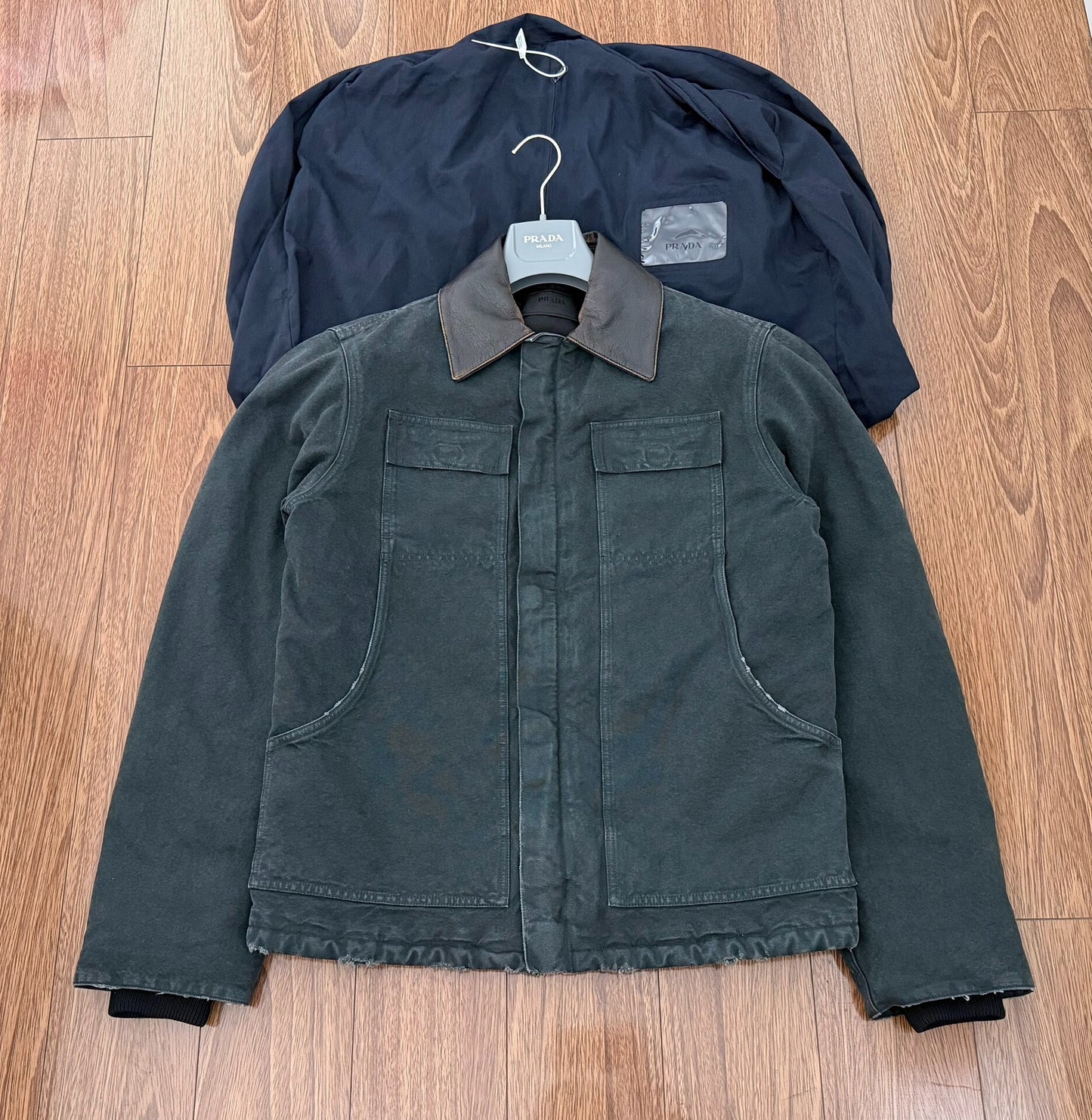 PRADA Canvas Jacket with Leather Accents
