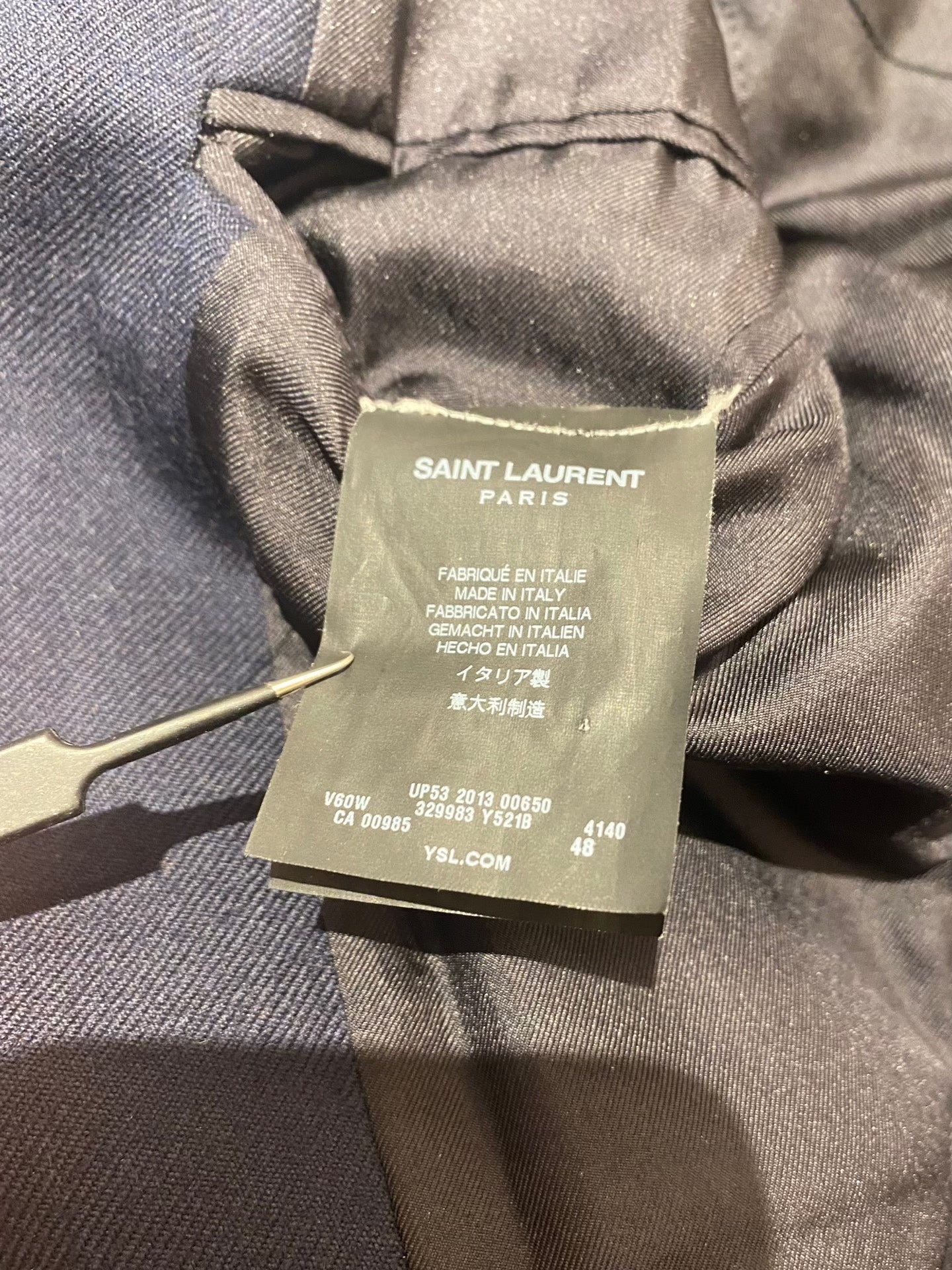 Saint Laurent SLP Wool Gold Button Blazer 48