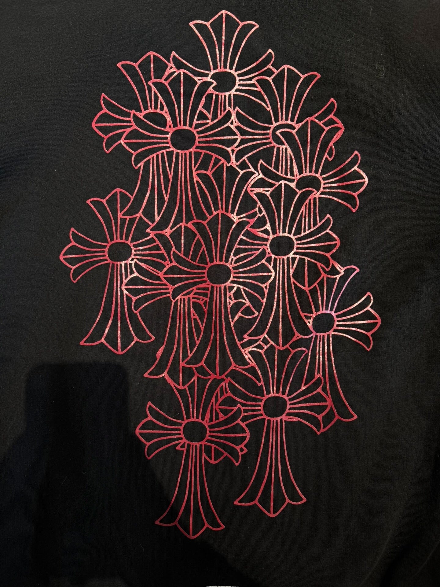 chrome hearts oversized red cross hoodie