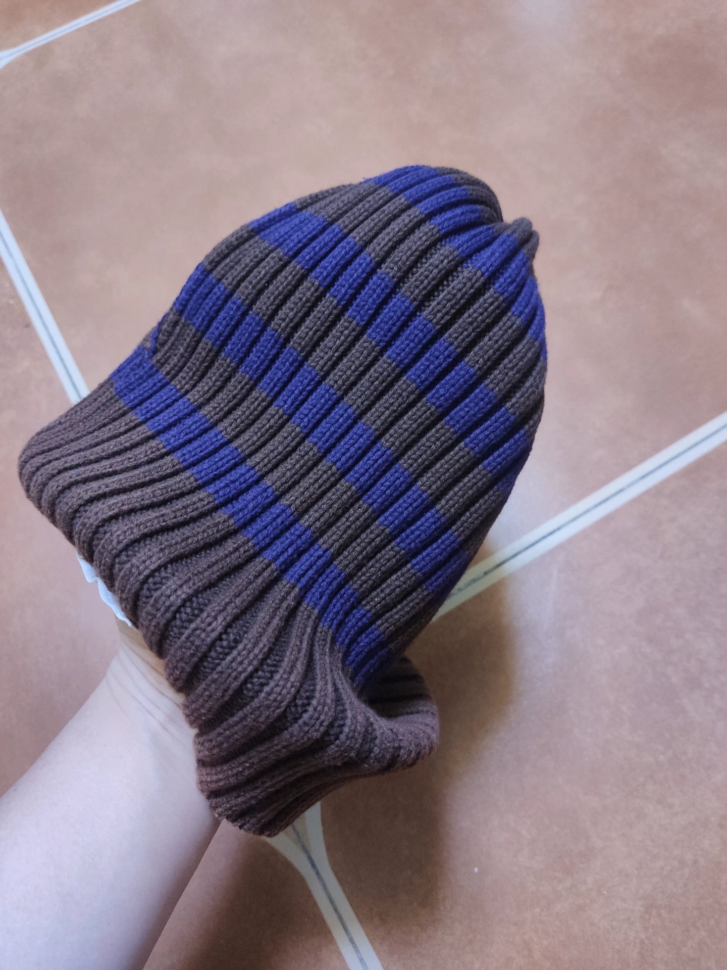 Striped Knit Beanie Hat for All