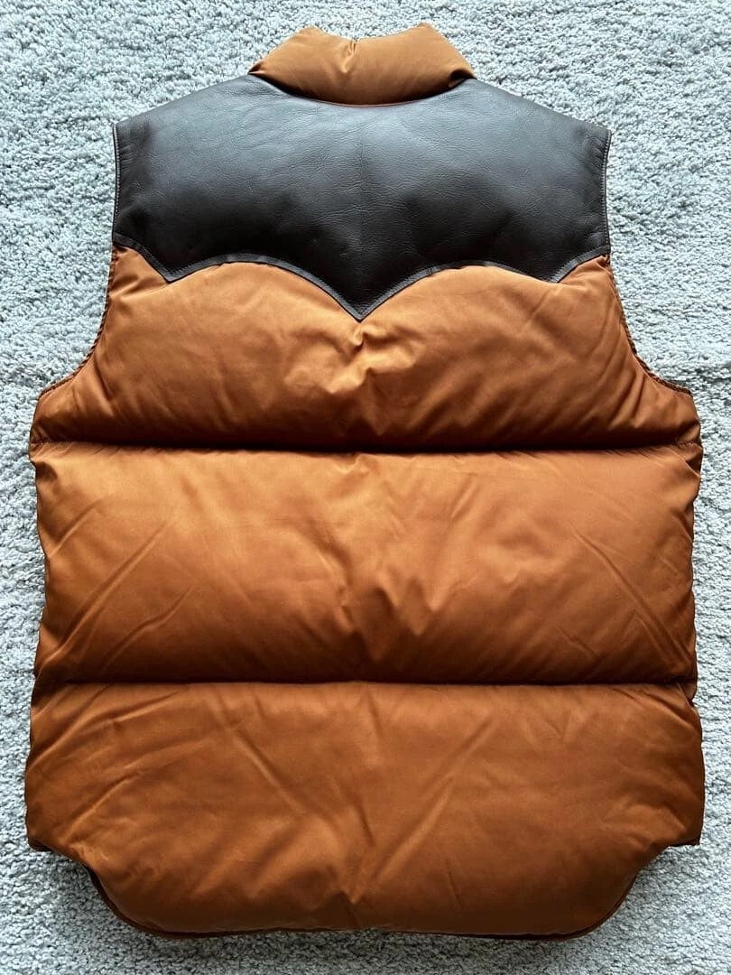 rocky mountain down vest in brown color