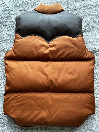rocky mountain down vest in brown color