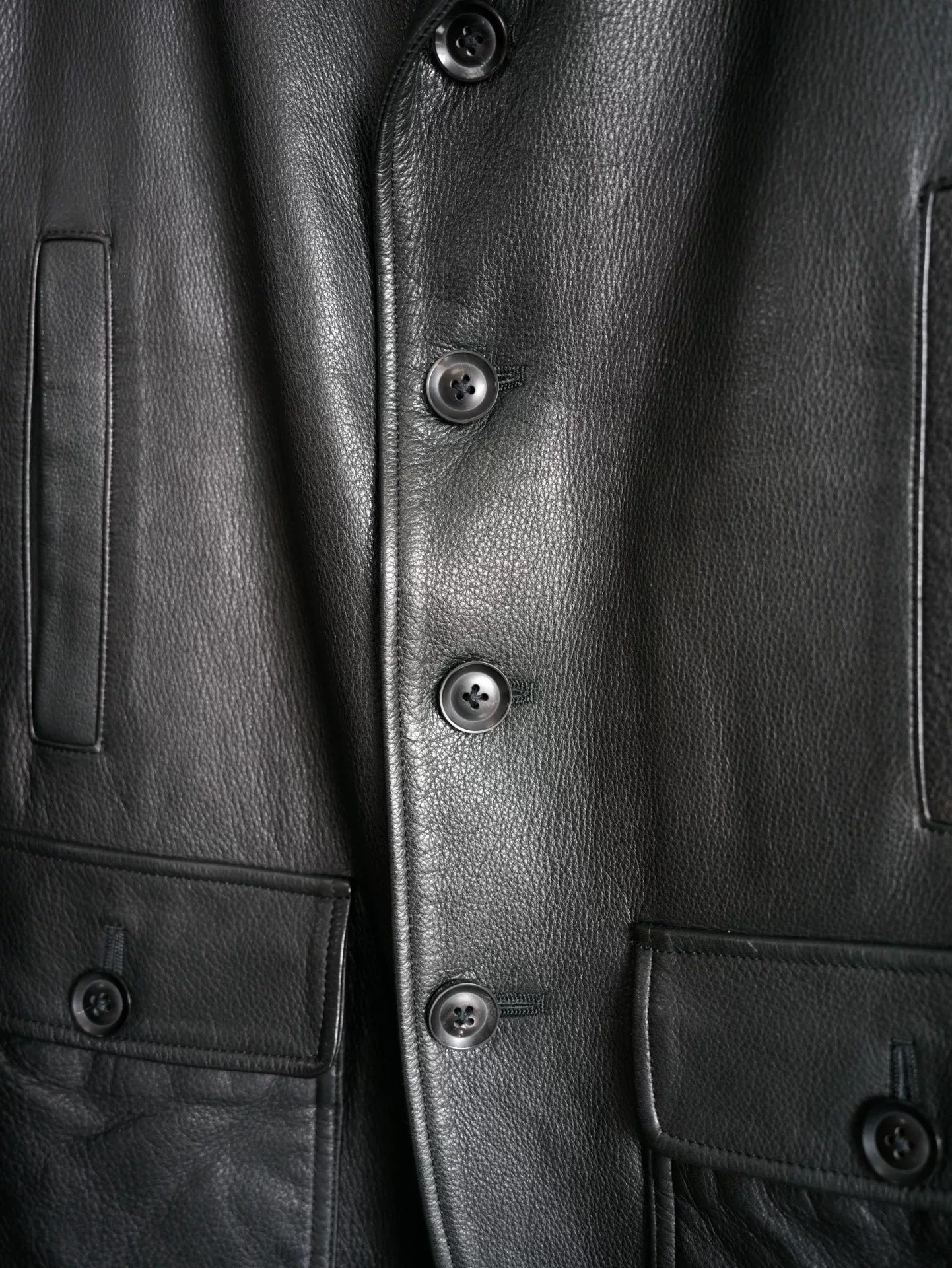 yohji yamamoto buffalo leather multi-pocket jacket
