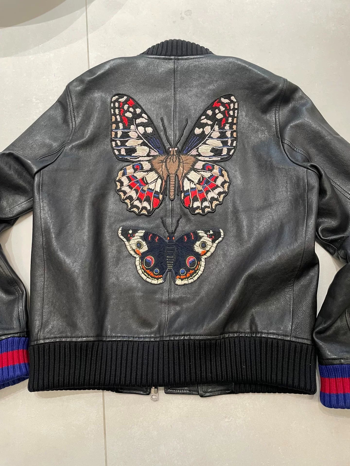 Gucci Embroidered Leather Jacket