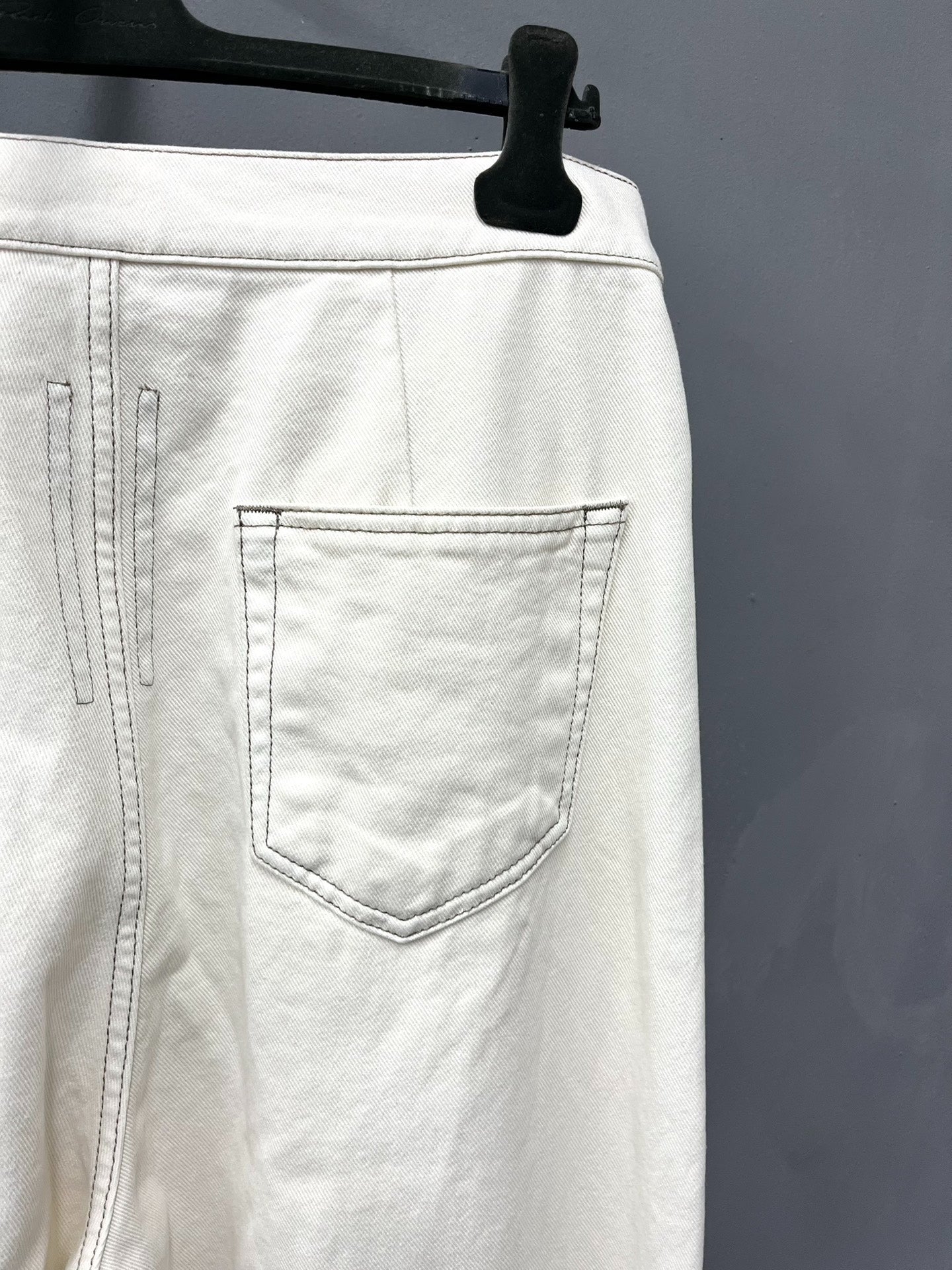 Rick Owens Bolan Bootcut White Jeans