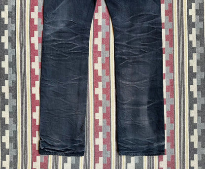 vintage black wash denim jeans for men