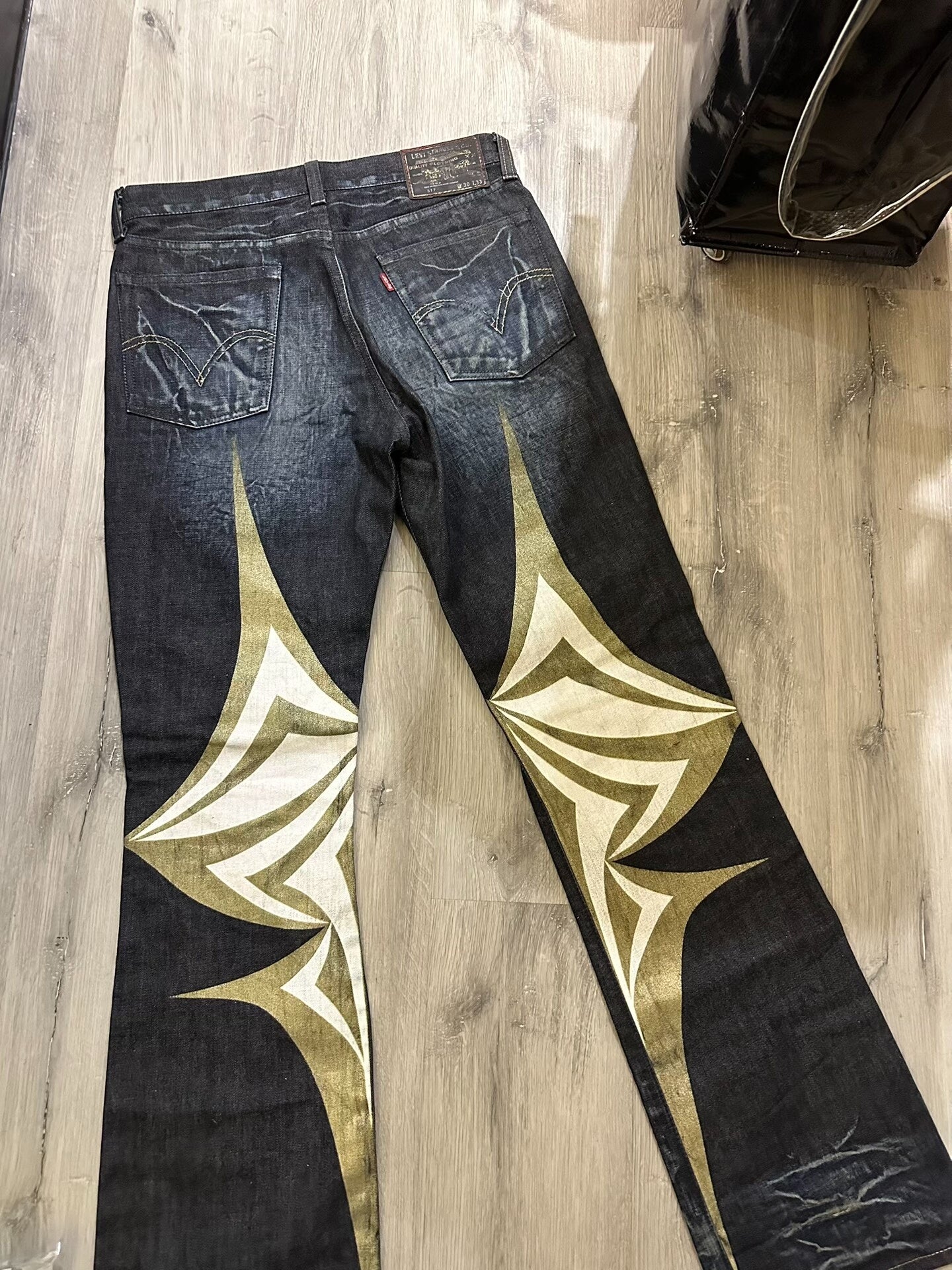 Levi's x Clot 517 Gold Butterfly Jeans