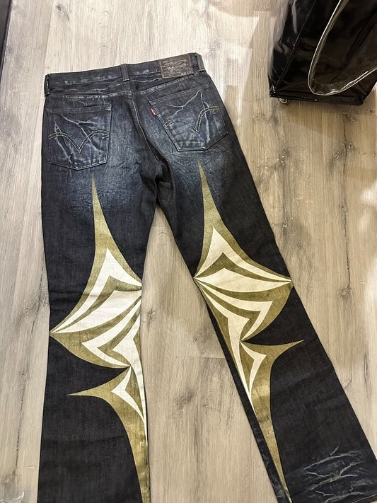 Levi's x Clot 517 Gold Butterfly Jeans