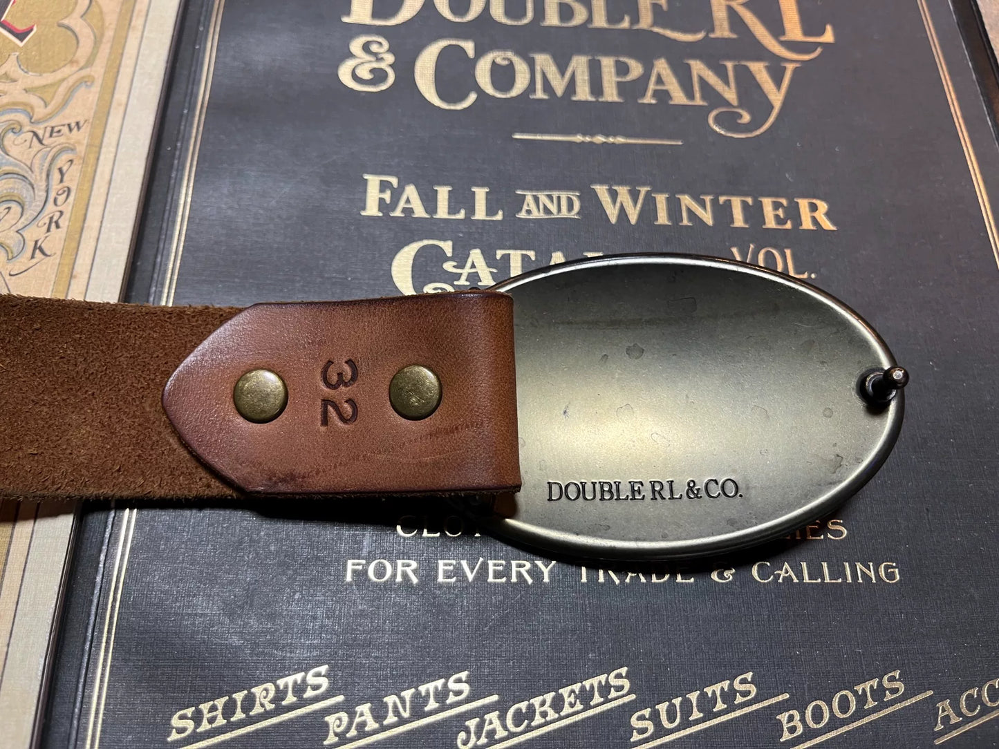 rrl leather woven buckle belt