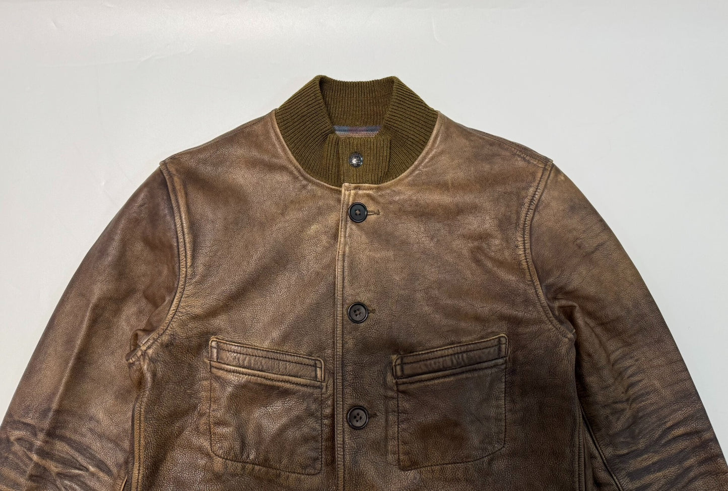 RRL Ralph Lauren Leather Car Coat