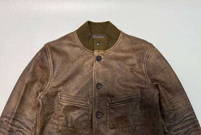 RRL Ralph Lauren Leather Car Coat