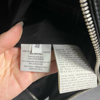 Yves Saint Laurent Black Leather Bomber Jacket