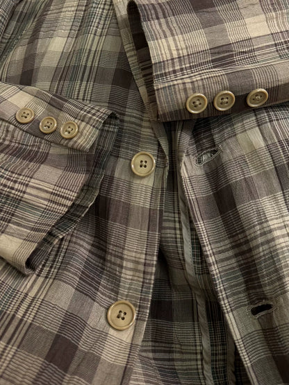 plaid linen jacket for men