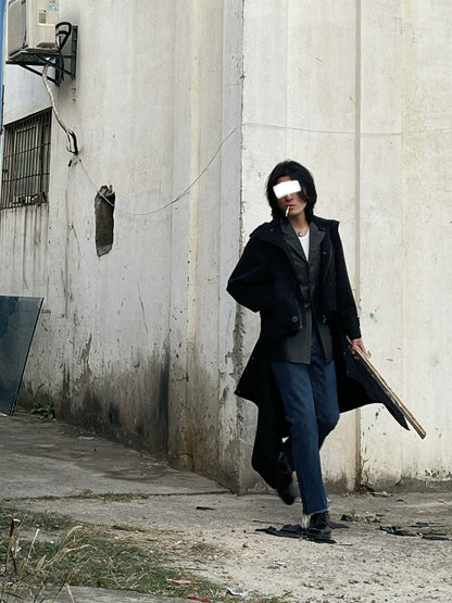 drapes trench coat with hoodie by dries van noten