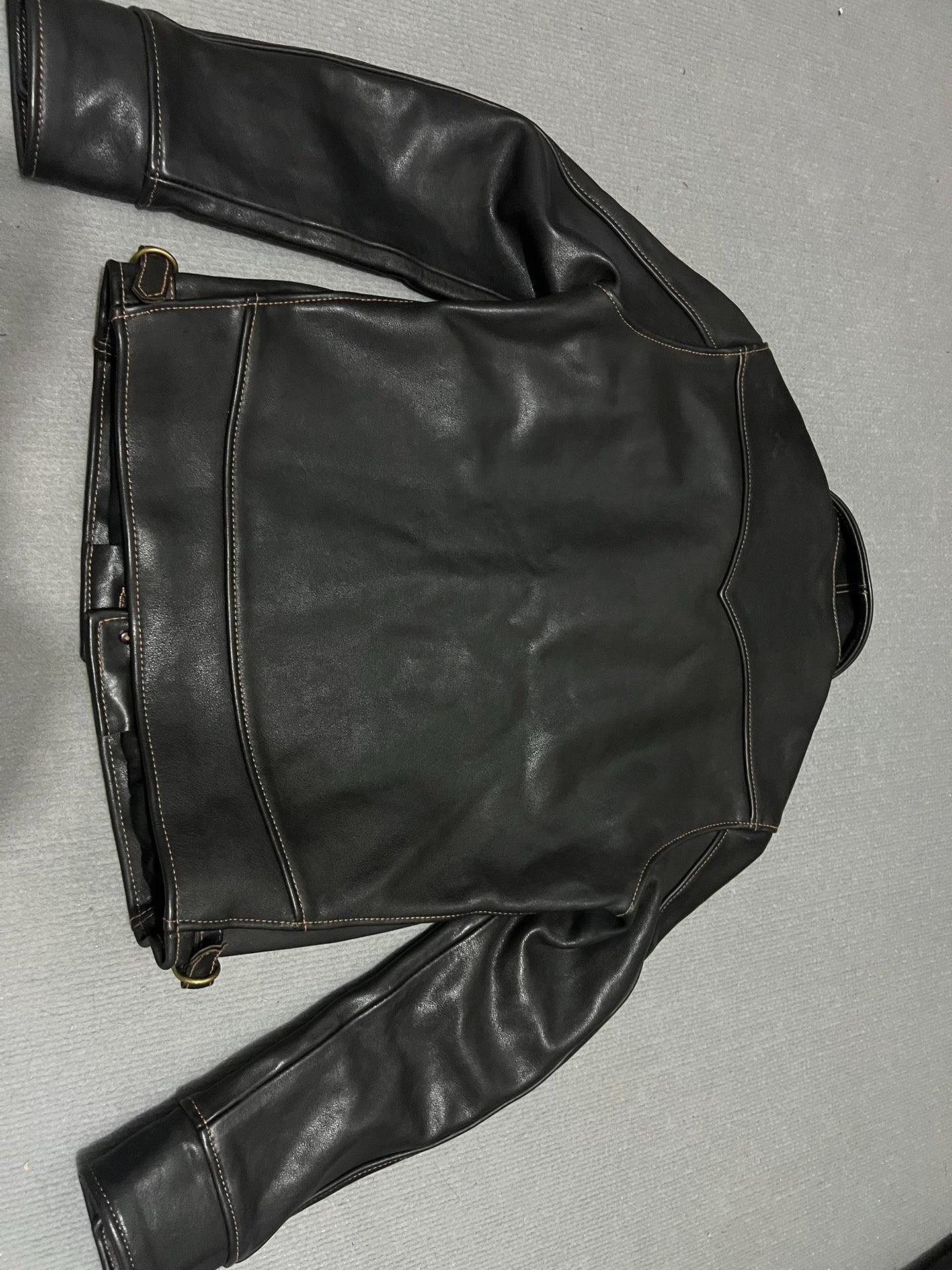 Campus Cowhide Leather Biker Jacket
