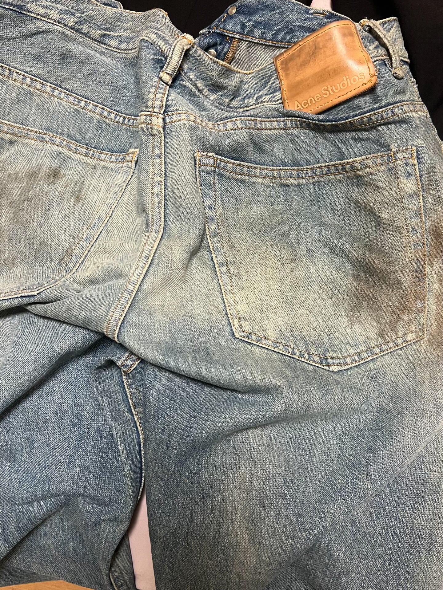 Acne Studios Distressed Denim Wide-Leg Pants