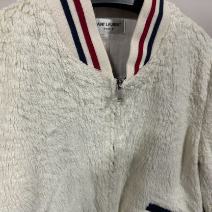 Saint Laurent Teddy Fleece Varsity Jacket