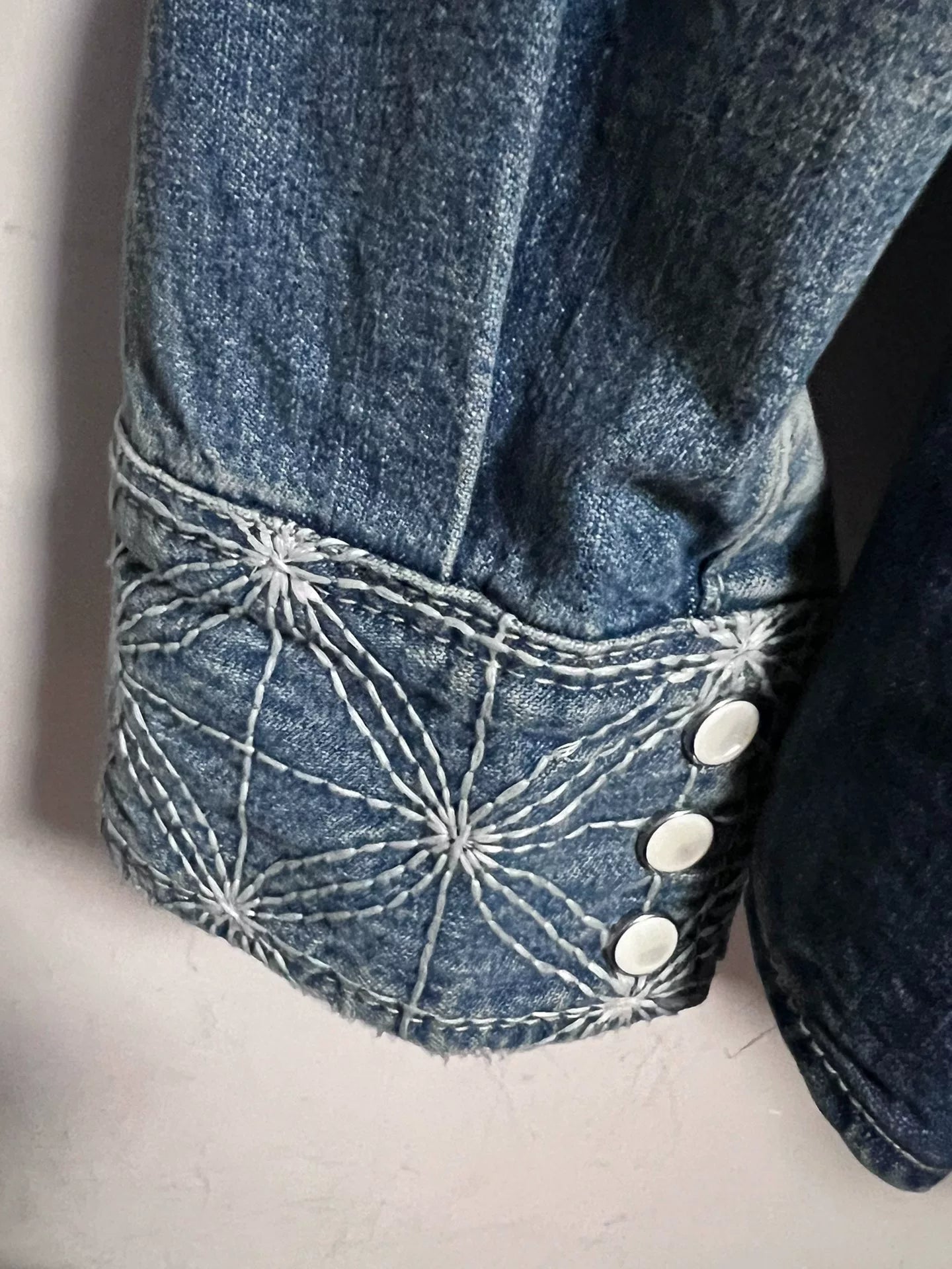 denim shirt with embroidered details