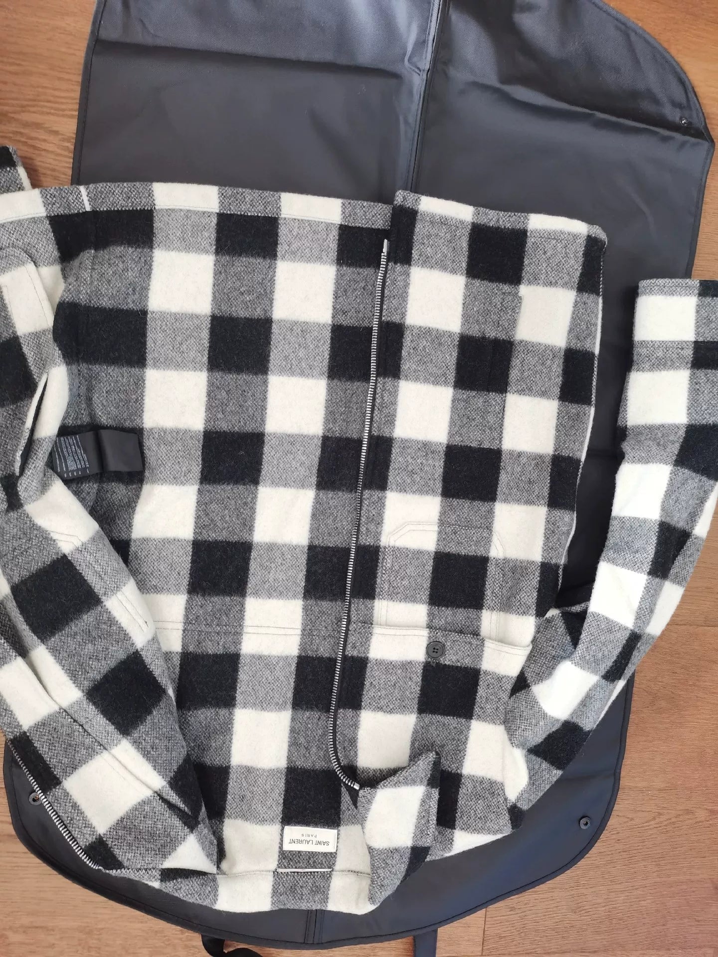 Saint Laurent Paris Checkered Shirt Jacket