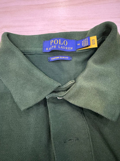 RRL Short Sleeve Polo Shirt in Green