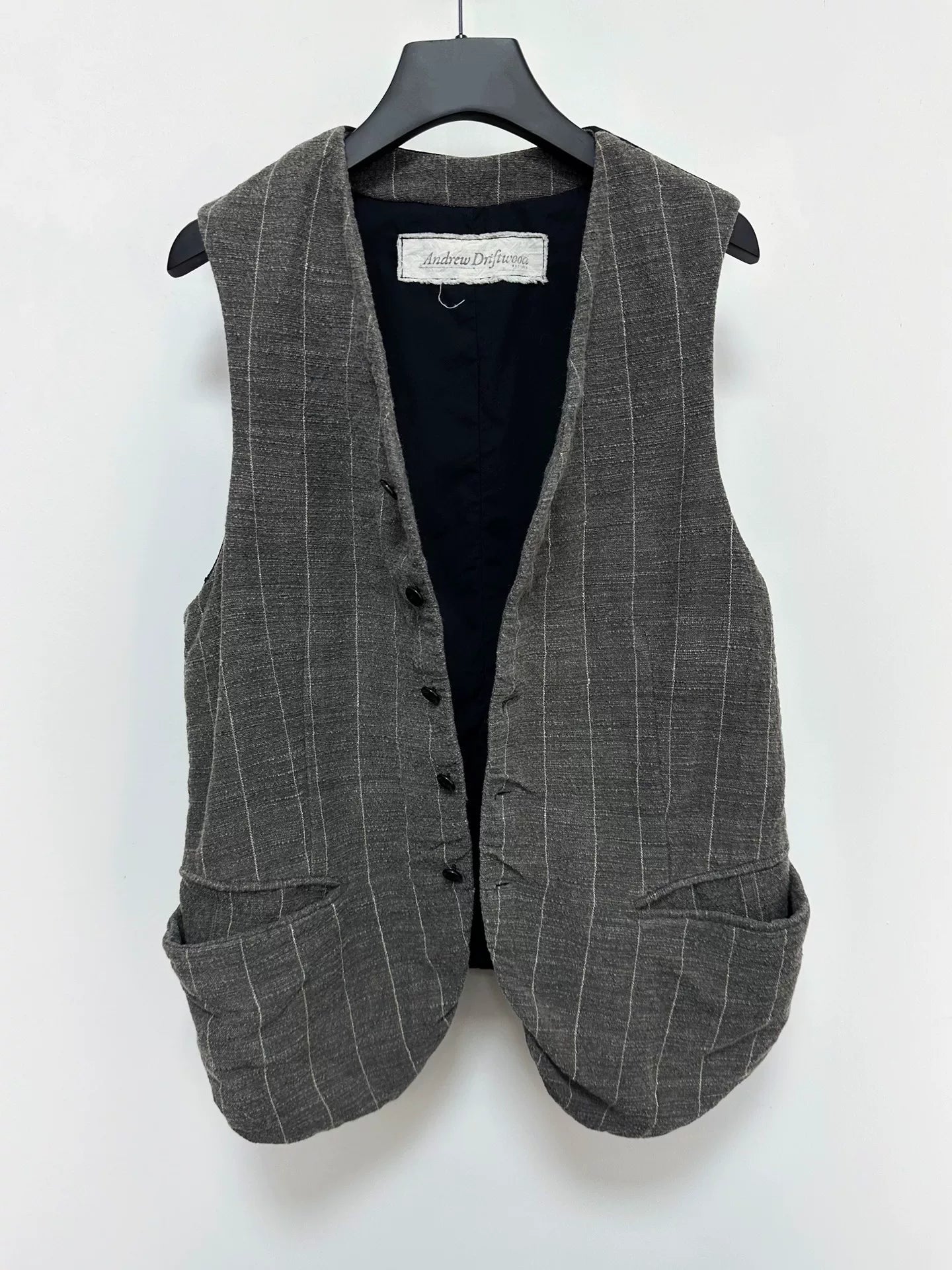 andrew driftwood silk wool vest
