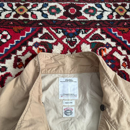 visvim m65 coat in beige color